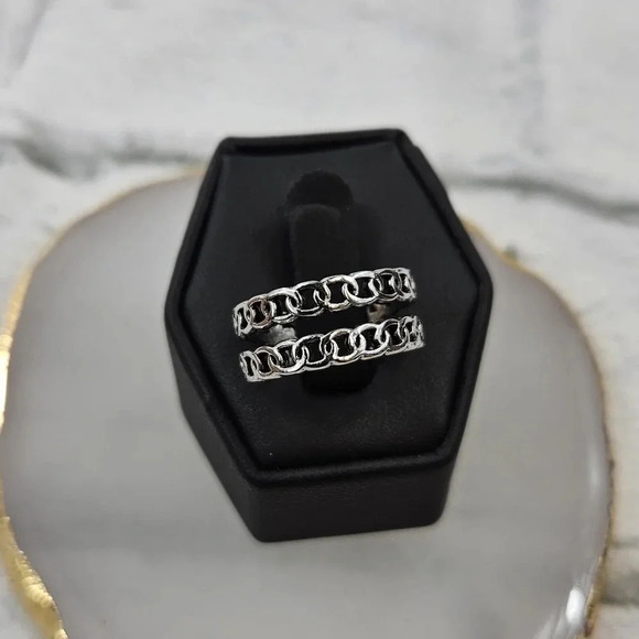 Chain Link Adjustable Fashion Ring A10 x3 - Picture 1 of 7